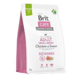 BRIT CARE DOG CHICKEN & INSECT SMALL BREED sausā barība suņiem Vista, kukaiņi 3kg